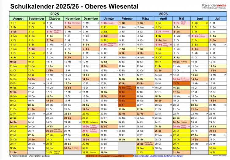 Schulkalender 2025/2026